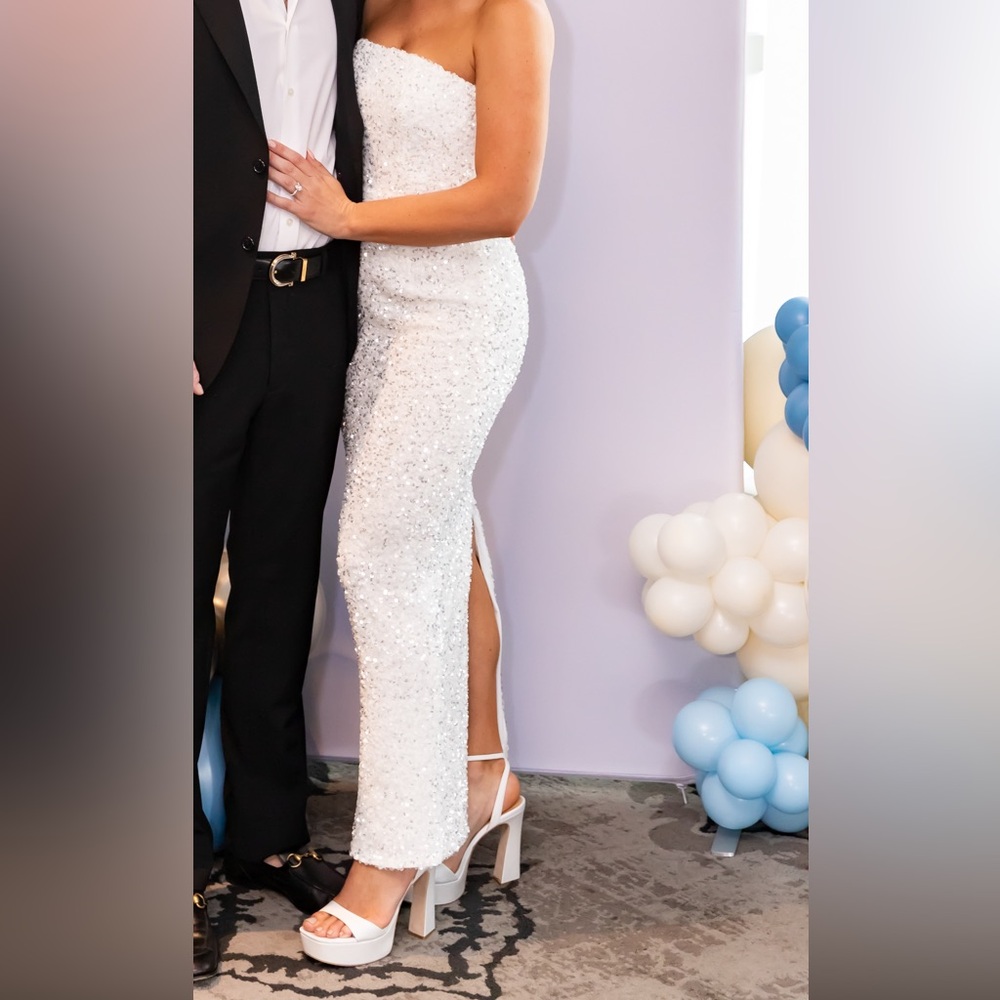 Helsi Leslie Sequin Strapless Gown